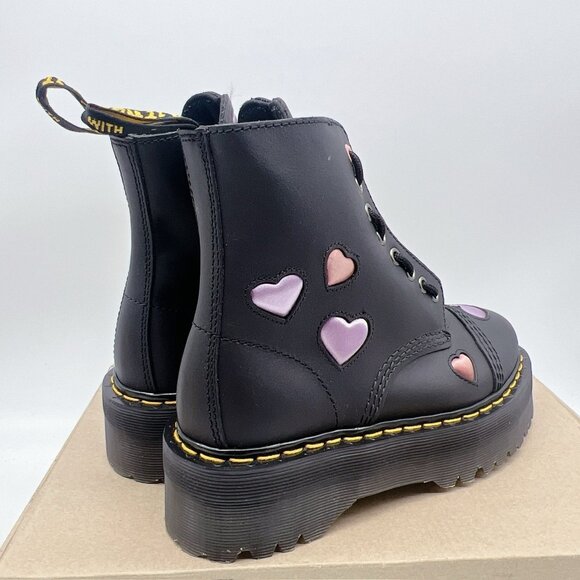 Dr. Martens Sinclair Boots Heart Quad Platform Women's US 7 Zipper Pink Purple - Picture 7 of 13